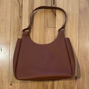 Neiman Marcus Bold Orange Suede Shoulder Bag